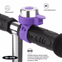 Scooters | Bike/Scooter Plain Handlebar Bell | Kids Bike Accessories | Loud | Waterproof | Boys & Girls | Purple