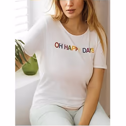 Womens TShirt Short Sleeve Summer Casual Top - L