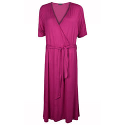 Womens Summer V Neck Long Maxi Beach Holiday Dress - PInk, XL
