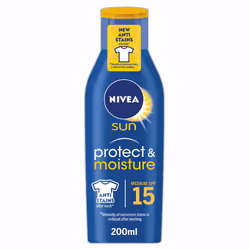 NIVEA SUN Suncream Lotion SPF 15, Protect & Moisture, 200 ml