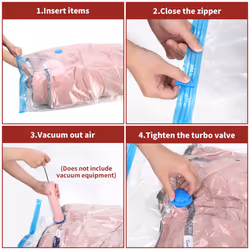 Vinsani Set of 3 Large Jumbo Vacuum Storage Space Saving Bag 80x100cm