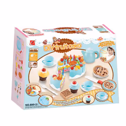 Vinsani 54pc Birthday Cream Fruit Cake Kids Childrens Pretend Play Party Cake Set