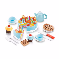 Vinsani 54pc Birthday Cream Fruit Cake Kids Childrens Pretend Play Party Cake Set