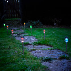 Vinsani 10 X Colour Change Stainless Steel Solar Powered Stick Post LED Lights Rechargeable Outdoor Garden Border Patio Path
