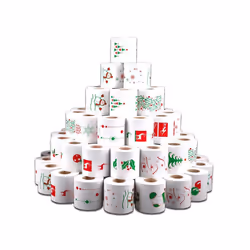 Renova White Print 2 Ply Christmas Xmas Toilet Tissue Paper Rolls (27 Rolls)