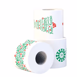 Renova White Print 2 Ply Christmas Xmas Toilet Tissue Paper Rolls (18 Rolls)