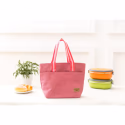 Vinsani Insulated Tote Canvas Thermal Lunch Bag - Pink