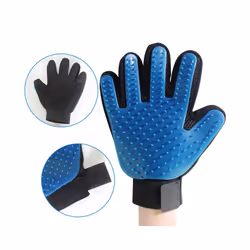 Vinsani [Blue] Pet Grooming Glove Brush Massager, Pet Hair Remover Mitt Deshedding Glove - Perfect for Dogs & Cats with Long & Short Fur