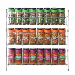 3 Tier Spice Herb Jar Rack Holder Kitchen Door Cupboard Wall Storage