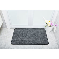 Vinsani Magic Clean Step Mat Non-Slip Backing Machine Washable Doormat Carpet Rug - Black/White - 45 X 75 cm