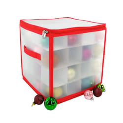 VinsaniÂ® 64 Bauble Xmas Christmas Tree Decorations Storage Box with Zip Closure and Side Handle Brand New