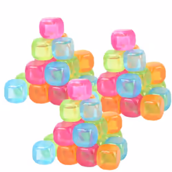 Vinsani 60 Pack Frozen Cold Drink Freezer Chlled Reusable Ice Cubes - Multicoloured