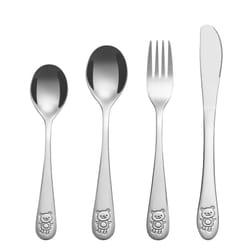 Vinsani 4PC Little Bear Stainless Steel Cutlery Kids Safe Flatware Set