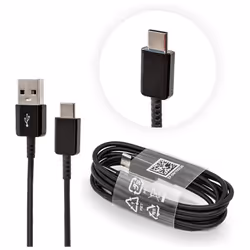 Genuine Samsung Fast Adaptive Mains/Car Charger & Samsung USB Type C Charge & Sync Data Cable (Samsung Galaxy A3 (2017), Blac ...