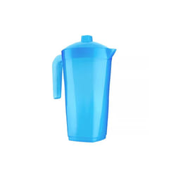 Plastic Fridge Jug With Lid Pitcher Water Juice Milk Kitchen Picnic Colourd 1.6L - Blue