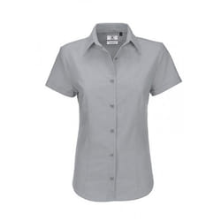 B&C Ladies Oxford Short Sleeve Shirt / Ladies Shirts - 5XL, Silver Moon