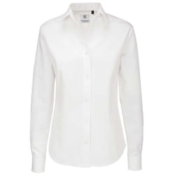 B&C Womens/Ladies Sharp Twill Long Sleeve Shirt - 4XL, White