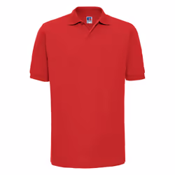 Russell Mens Ripple Collar & Cuff Short Sleeve Polo Shirt - XL, Bright Red
