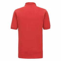 Russell Mens Ripple Collar & Cuff Short Sleeve Polo Shirt - XL, Bright Red