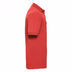 Russell Mens Ripple Collar & Cuff Short Sleeve Polo Shirt - XL, Bright Red