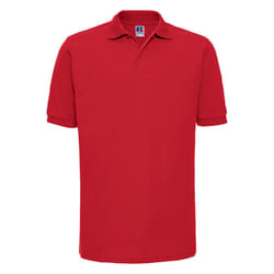 Russell Mens Ripple Collar & Cuff Short Sleeve Polo Shirt - 2XL, Bright Red