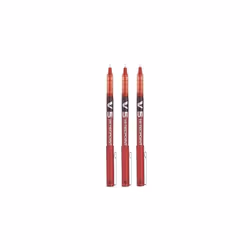 Pilot BX V5 Red Hi-Tecpoint Extra Fine Rollerball Pen 0.5mm Nib Tip 0.3mm Line Width (Pack Of 3)