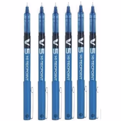 Pilot BX V5 Light Blue Hi-Tecpoint Extra Fine Rollerball Pen 0.5mm Nib Tip 0.3mm Line Width Pack of 6