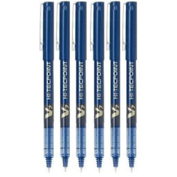 Pilot BX V7 Blue Hi-Tecpoint Fine Rollerball Pen 0.7mm Nib Tip 0.5mm Line Width (Pack of 6)