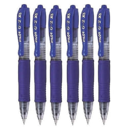 Pilot G2 Pixie Blue Pilot G2 Pixie Rollerball Pen 0.7mm Nib Tip 0.39mm Line Width Mini Gel Ink Retractable 207 Pack of 6