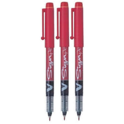 Pilot Red V Sign Pen Liquid Ink Medium 2mm Nib Tip 0.6mm Line Width V-Sign Fibre Tip Point Marker Graphics SW-VSP Pack of 3