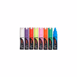 Uni Assorted Colour Chisel Nib Tip (8mm) Liquid Chalk Marker Pen Colour Whiteboard Blackboard Chalkboard Menu Glass Windows W ...