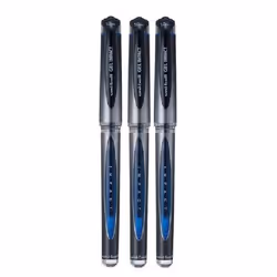 Uni Ball Blue Capped (UM-153S) Gel Impact Rollerball Pen Ball Point Pens Broad 1mm Nib Tip 0.6mm Line Width Ink (Pack Of 3)