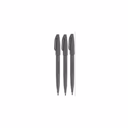 Pentel Grey Original Sign Pen S520 Fibre Tip Marker Pens Colour Fineliner 2mm Nib 1mm Line Width (Pack Of 3)