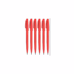 Pentel Red Original Sign Pen S520 Fibre Tip Marker Pens Colour Fineliner 2mm Nib 1mm Line Width (Pack Of 6)