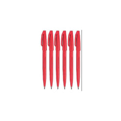 Pentel Red Original Sign Pen S520 Fibre Tip Marker Pens Colour Fineliner 2mm Nib 1mm Line Width (Pack Of 6)