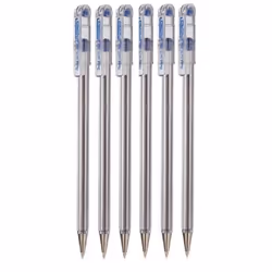 Pentel Blue Superb Ballpoint Pen Ball Point Pens 0.7mm Nib Tip 0.25mm Line Width Fine Line Refillable Ink BK77 (Pack Of 6)