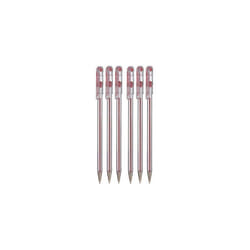 Pentel Red Superb Ballpoint Pen Ball Point Pens 0.7mm Nib Tip 0.25mm Line Width Fine Line Refillable Ink BK77 (Pack Of 6)