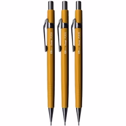 Pentel 0.9mm (P209) Yellow P200 Series Automatic Mechanical Draughting Pencil Refillable Lead Eraser P209-G (Pack Of 3)