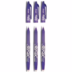 Pilot Purple/Violet Frixion Rollerball Erasable Pens Pen 0.7mm Nib Tip 0.35mm Line BL-FR7 Pack of 3