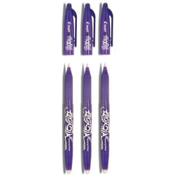 Pilot Purple/Violet Frixion Rollerball Erasable Pens Pen 0.7mm Nib Tip 0.35mm Line BL-FR7 Pack of 3