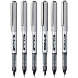 Uni Ball Eye Designer Black Rollerball Pen Fine 0.7mm Nib Tip 0.5mm Line Width Designer Series Quick Drying Pigment Ink UB-157D (Pack Of 6)