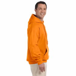 Gildan Heavyweight DryBlend Adult Unisex Hooded Sweatshirt Top / Hoodie (13 Colours) - S, Safety Orange