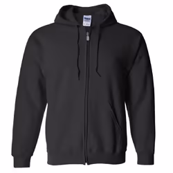 Gildan Heavy Blend Unisex Adult Full Zip Hooded Sweatshirt Top - M, Black