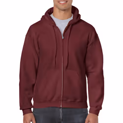 Gildan Heavy Blend Unisex Adult Full Zip Hooded Sweatshirt Top - XL, Maroon