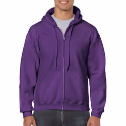Gildan Heavy Blend Unisex Adult Full Zip Hooded Sweatshirt Top - S, Purple