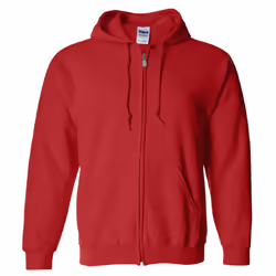 Gildan Heavy Blend Unisex Adult Full Zip Hooded Sweatshirt Top - XL, Red