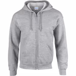 Gildan Heavy Blend Unisex Adult Full Zip Hooded Sweatshirt Top - S, Sport Grey