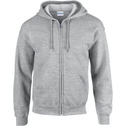 Gildan Heavy Blend Unisex Adult Full Zip Hooded Sweatshirt Top - S, Sport Grey