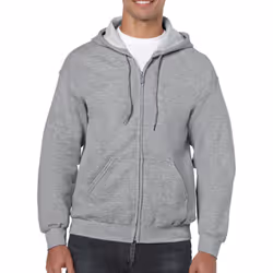 Gildan Heavy Blend Unisex Adult Full Zip Hooded Sweatshirt Top - S, Sport Grey