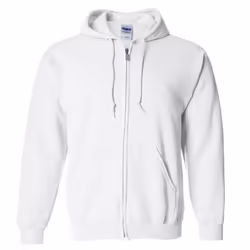 Gildan Heavy Blend Unisex Adult Full Zip Hooded Sweatshirt Top - S, White